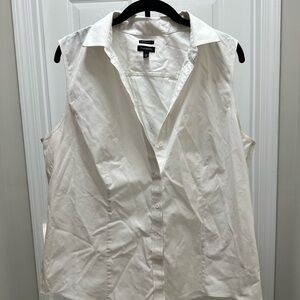 Talbots Classic White Sleeveless Blouse